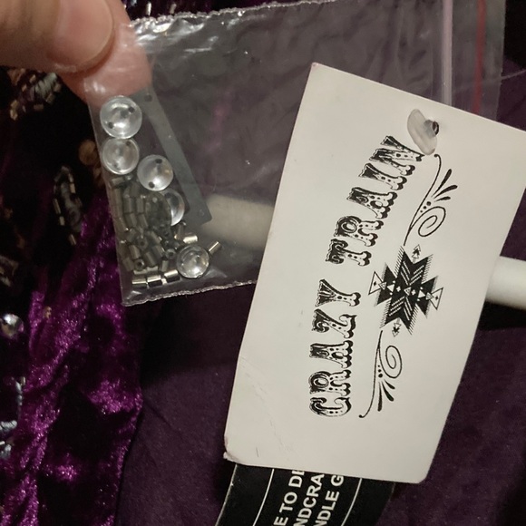 Crazy Train Rich Purple Velvet Jacket - Picture 12 of 12